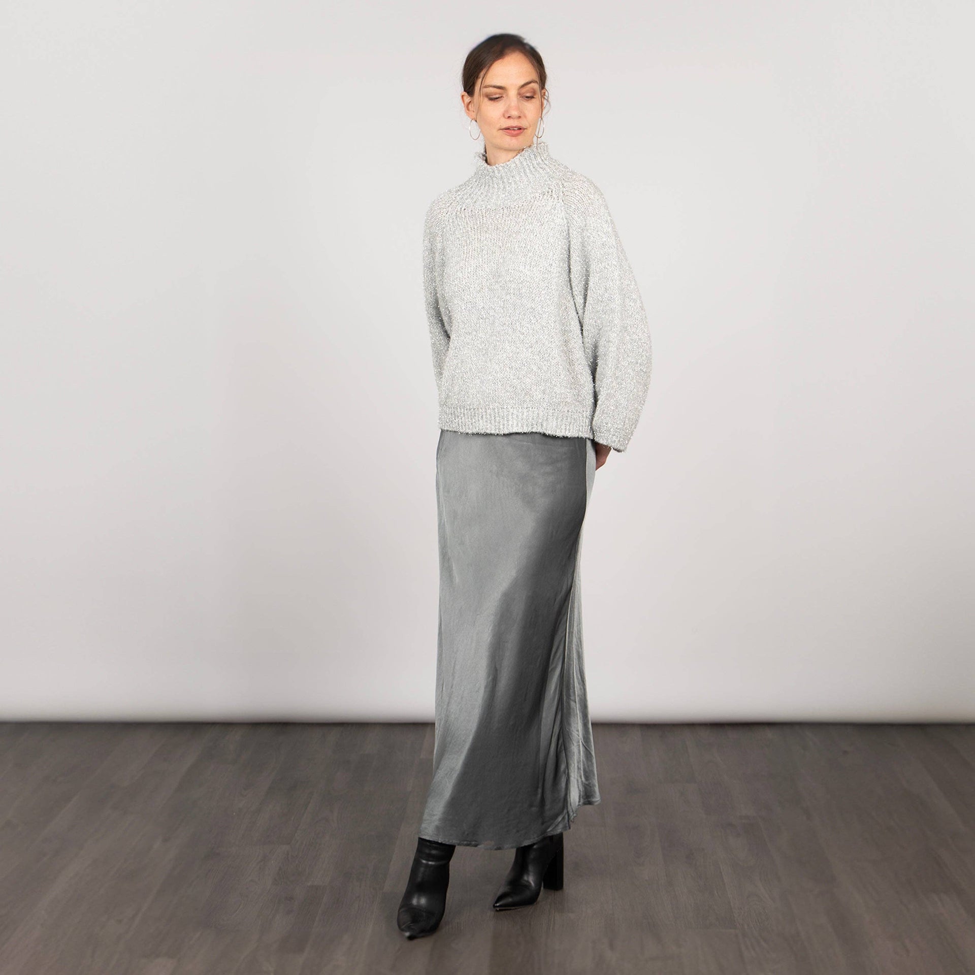 Cassie Slip Skirt £10 OFF S Silver Grey